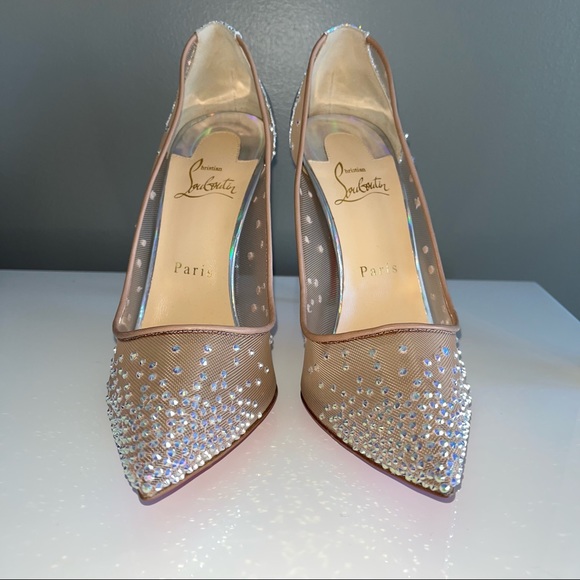 Christian Louboutin Follies Strass Pointed Toe Pump NWOT nerver worn Bridal Glam - Picture 3 of 13